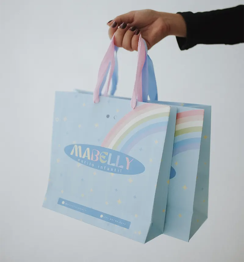 Detalhe de um projeto de sacola personalizada Calleartes